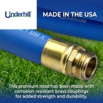 Underhill ShortyPro UltraMax 商業用ガーデンホース 軽量、ヘビーデューティー、柔軟、ねじれ防止 1200 psi H10-S20 1インチ x 20フィート ブルー